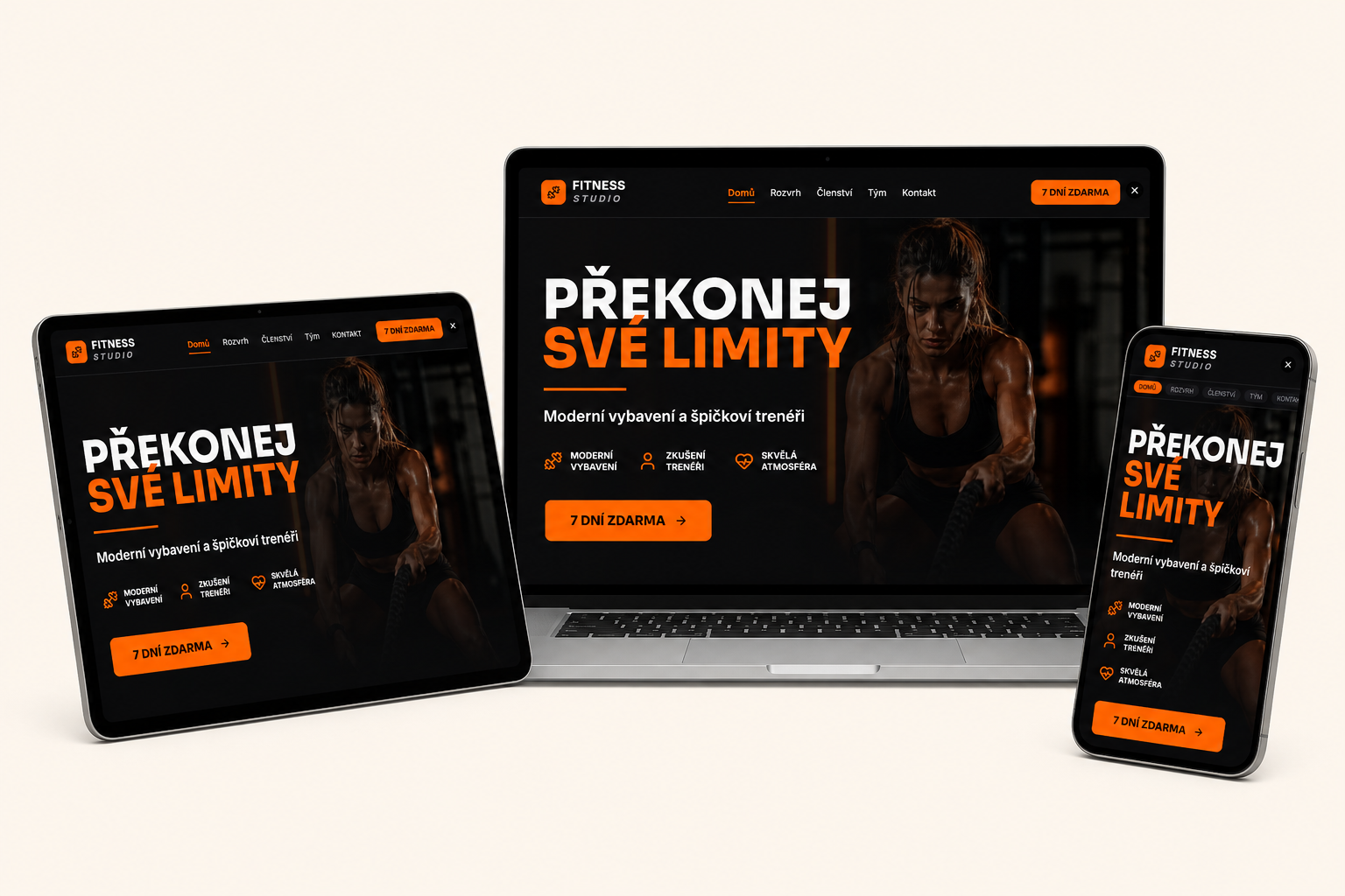 Fitness studio Praha — Web s rozvrhem a ceníkem